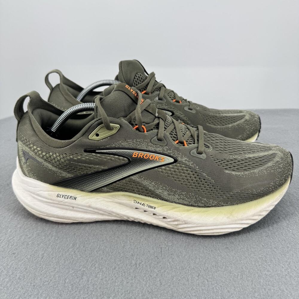 Brooks Glycerin 22 Mens Size 13 D‎ Dusty Olive Orange Running Shoes 1104451D347